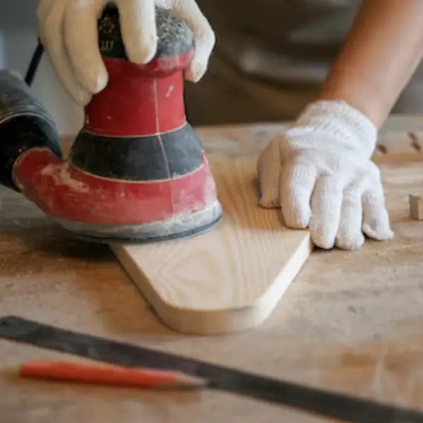 Wood maker creating Lino Pin Roller by Ritualis Press from wood