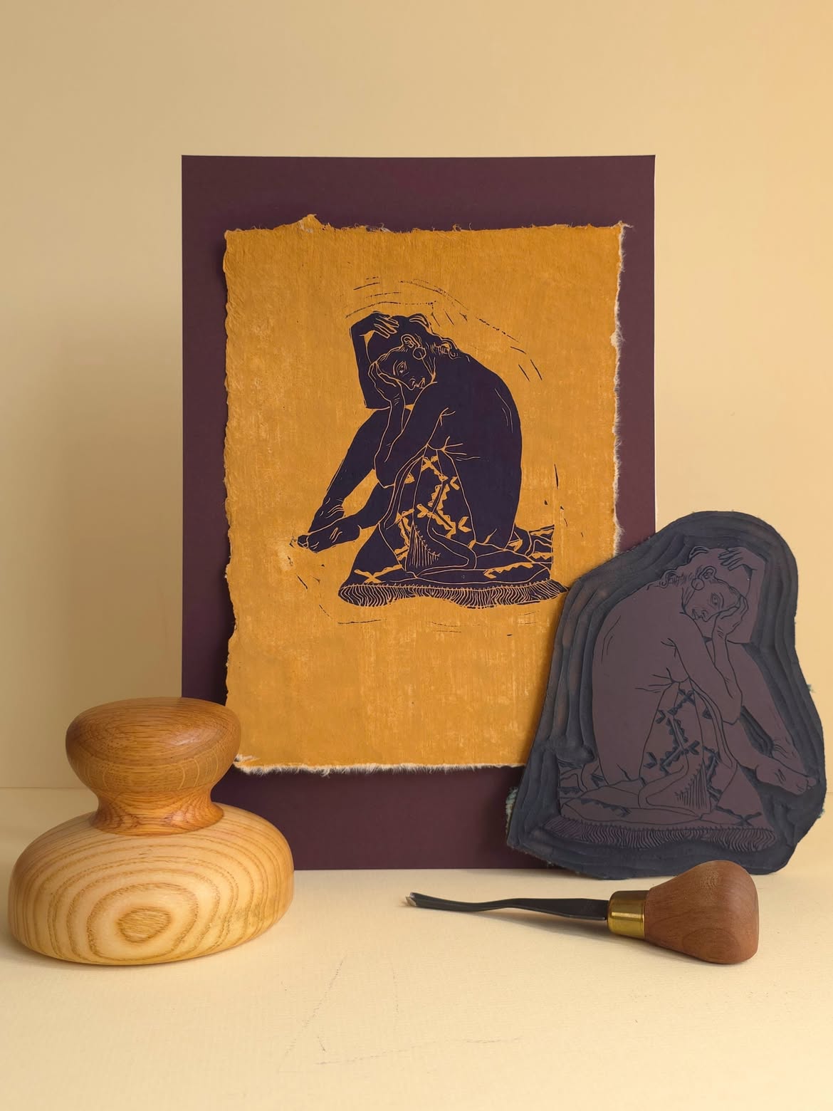 Ritualis Press Printmaking Wooden Baren Printed Art On Paper